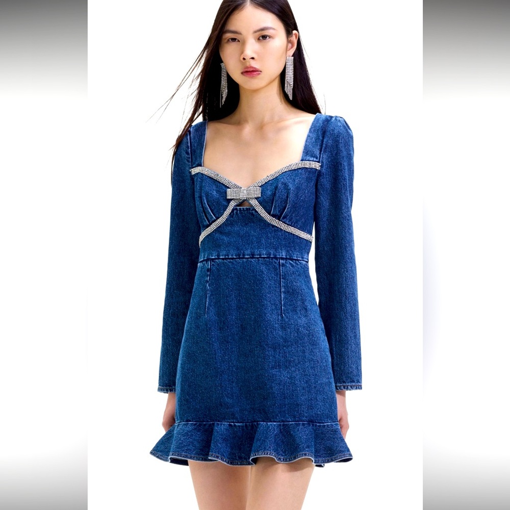 💙Self portrait denim diamante long sleeved💙
